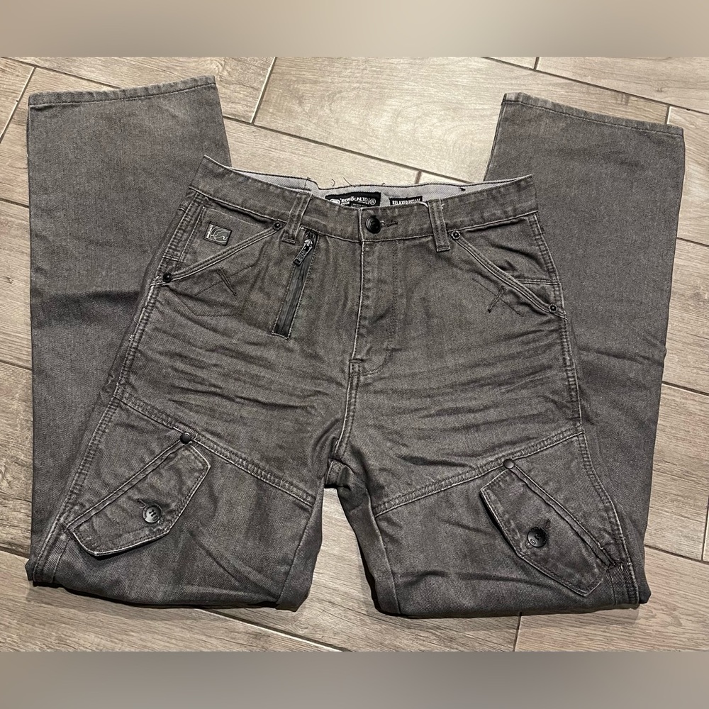 Ecko Unlimited Charcoal Cargo Pants for Men 32